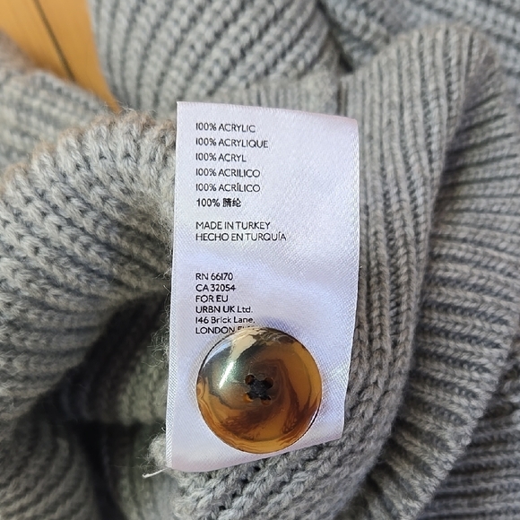 Anthropologie Maeve Gray Ribbed Cardigan Boho Minimalist Cool Girl S - Picture 12 of 12